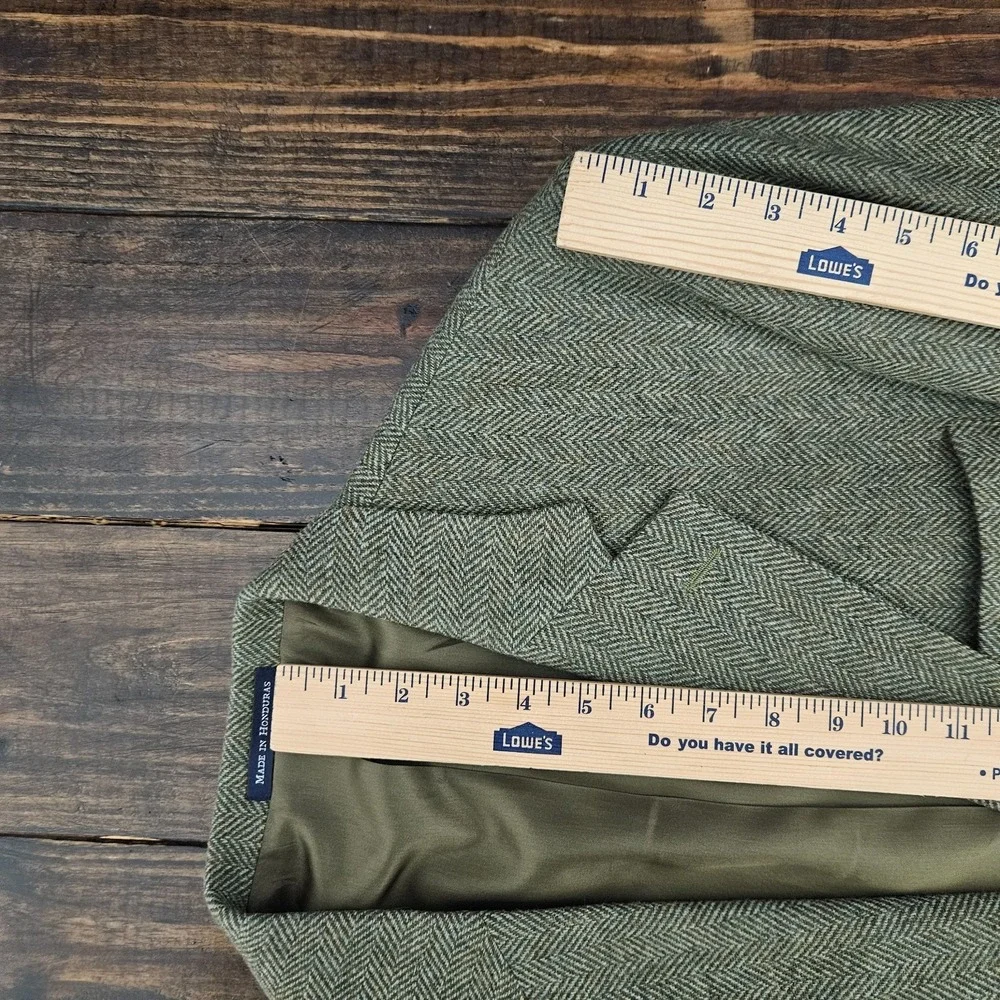 Land's End Men's Tweed Style Sport Coat Blazer Two Button Olive Wool & Lamb 41L